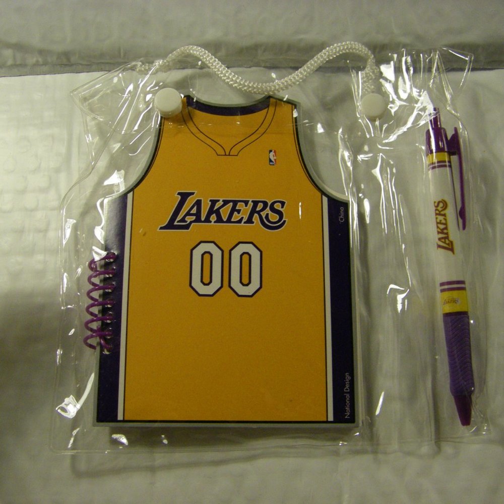Los Angeles LAKERS Notebook & Pen Set LA LAKERS NBA Basketball Clear Pouch New